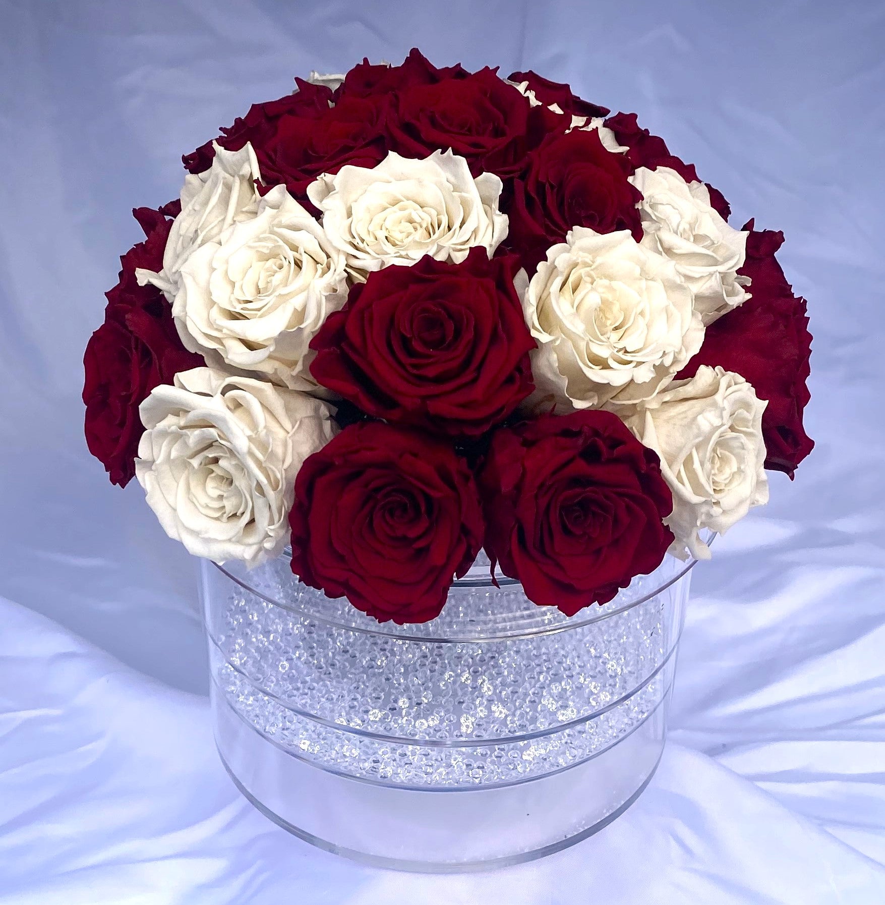Dome Acrylic  Luxury Round Box - The Royal Roses 
