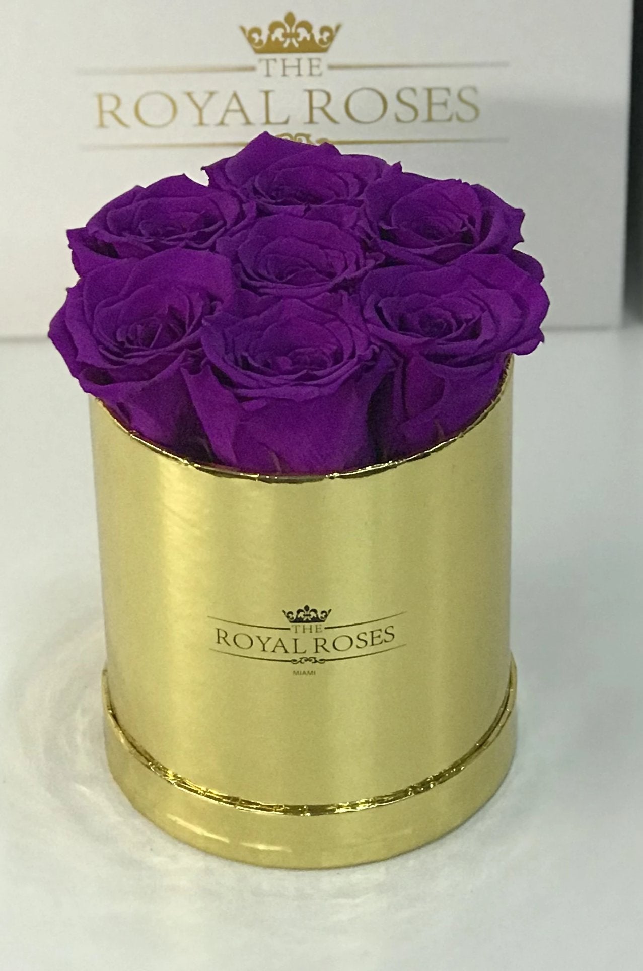 Mini Round Real Luxury Rose Box - Lifetime is Over 1 Year - The Royal Roses 