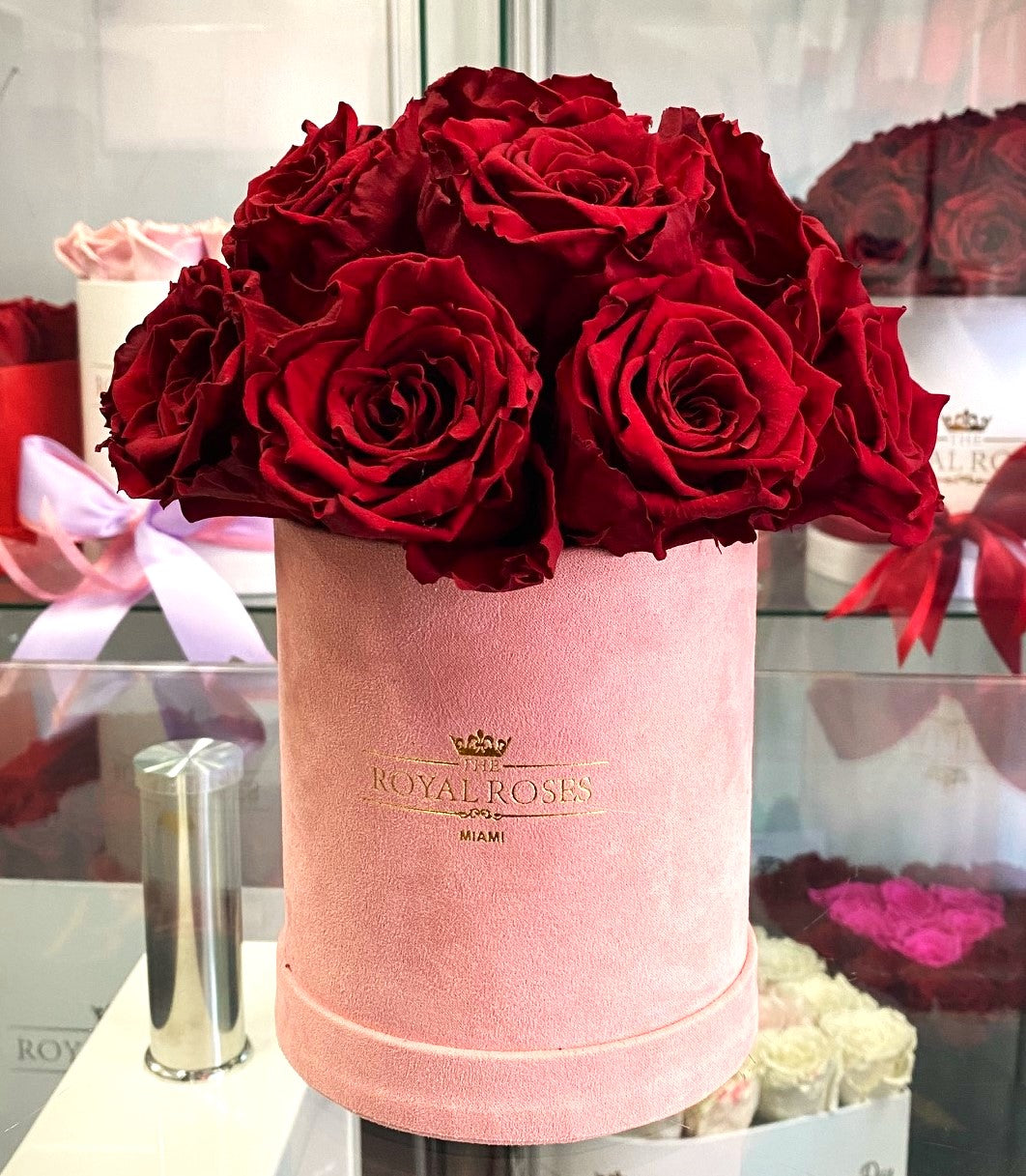 Dome Mini Round Real Luxury Rose Box - Lifetime is Over 1 Year - The Royal Roses 