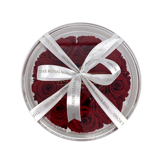 Luxury Round Acrylic Box - The Royal Roses 